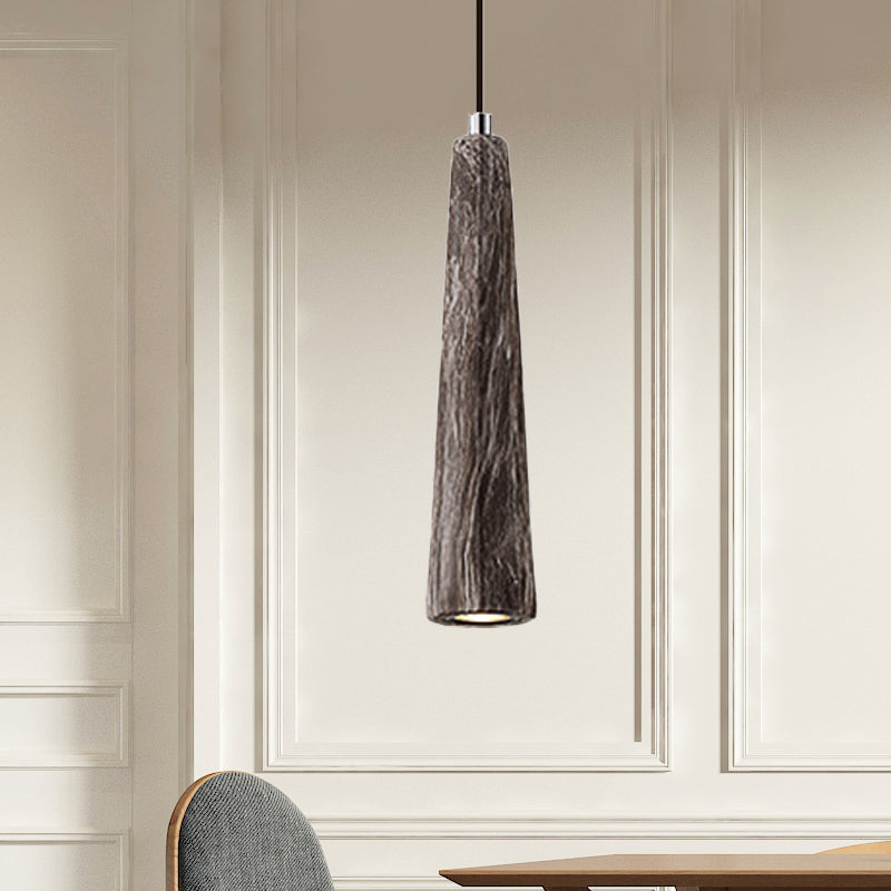 Alshain - Nordic Nordic 1 Light Pendant Lighting with Concrete Shade Black/Grey/Brown Tapered Hanging Ceiling Light