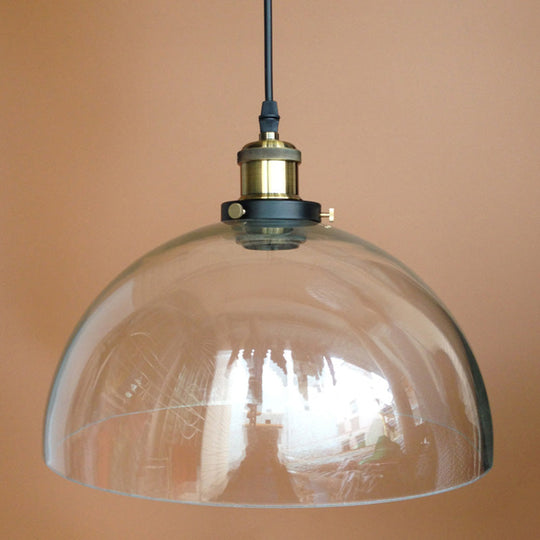 Sleek Glass Nautical Pendulum Light - Modern Geometric Dining Room Pendant Clear / Semicircle