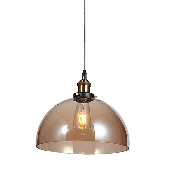 Sleek Glass Nautical Pendulum Light - Modern Geometric Dining Room Pendant Amber / Semicircle