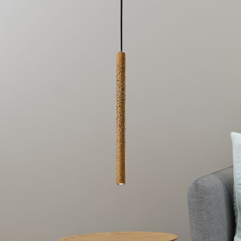 Nordic Style Concrete Tube Pendant Light - 12/21.5H Black/White/Yellow Yellow / 21.5