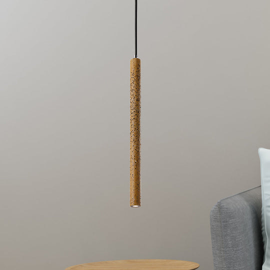 Nordic Style Concrete Tube Pendant Light - 12/21.5H Black/White/Yellow Yellow / 21.5