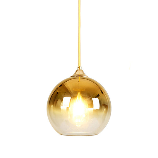 Sleek Ombre Glass Hanging Light: Stylish Nordic Pendant For Dining Room With Single Bulb