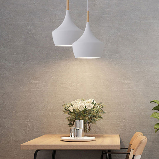 Macaron Style Geometric Pendant Light - Modern Metal Hanging Fixture For Dining Room