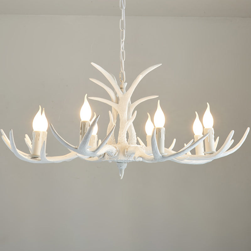 Farmhouse Resin Chandelier Pendant Light With Bare Tree Branch Design Perfect For Restaurants 8 /