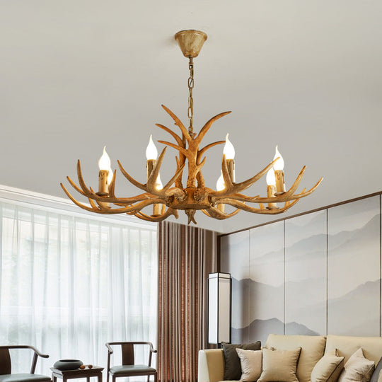 Farmhouse Resin Chandelier Pendant Light With Bare Tree Branch Design Perfect For Restaurants