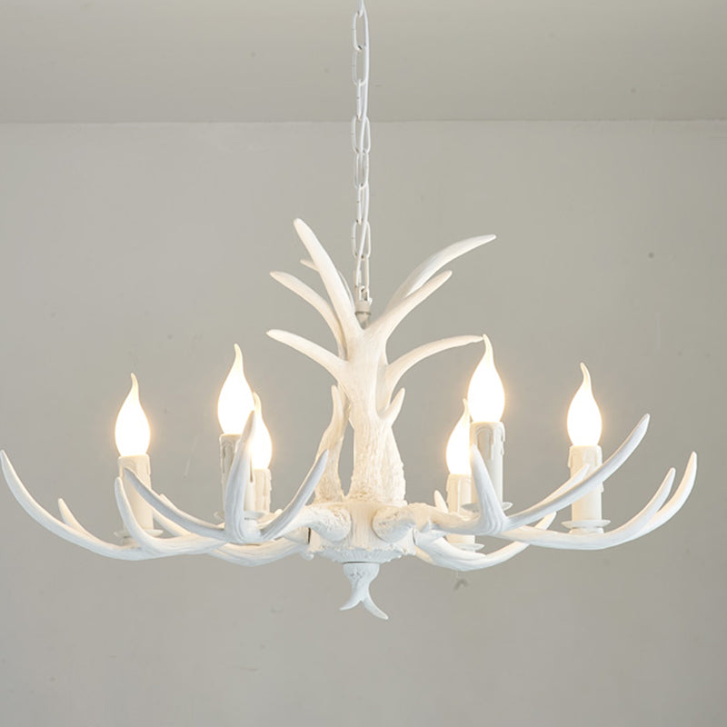 Farmhouse Resin Chandelier Pendant Light With Bare Tree Branch Design Perfect For Restaurants 6 /