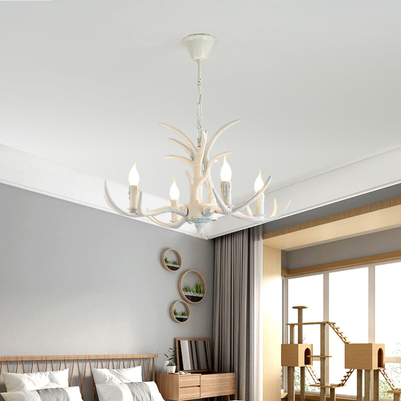 Farmhouse Resin Chandelier Pendant Light With Bare Tree Branch Design Perfect For Restaurants