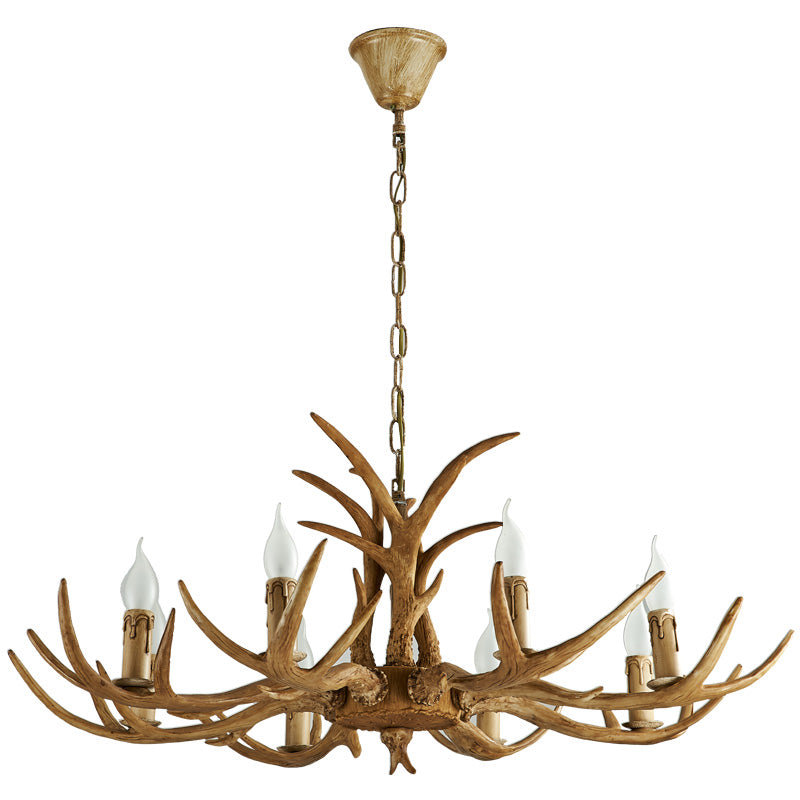 Farmhouse Resin Chandelier Pendant Light With Bare Tree Branch Design Perfect For Restaurants