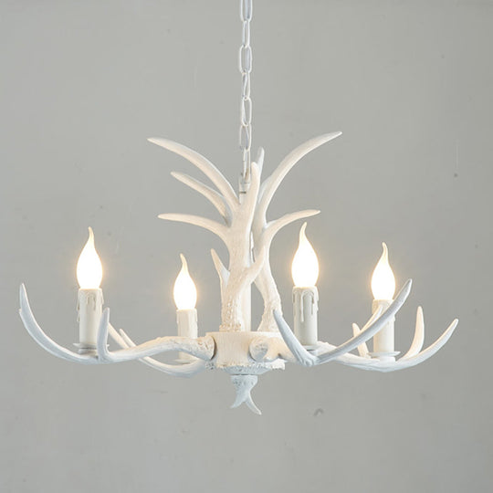 Farmhouse Resin Chandelier Pendant Light With Bare Tree Branch Design Perfect For Restaurants 4 /