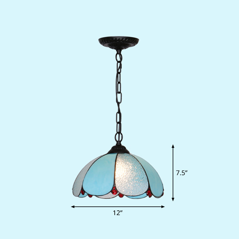 Hand-Crafted Mediterranean Glass Pendant Light For Restaurants