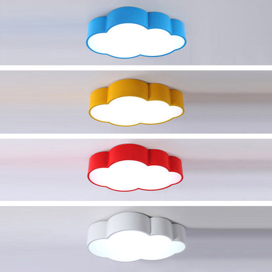 Cartoon Cloud Led Ceiling Mount Lamp For Bedroom - Acrylic Flush Lighting Fixture