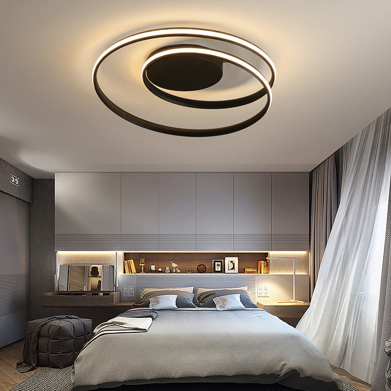 Simple LED Ceiling Light: Aluminum Seamless Curve Flushmount for Bedroom