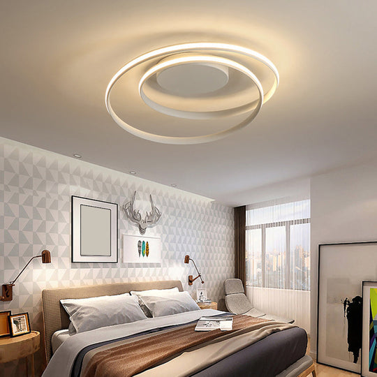 Simple LED Ceiling Light: Aluminum Seamless Curve Flushmount for Bedroom