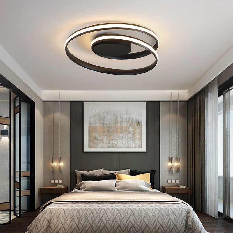 Simple LED Ceiling Light: Aluminum Seamless Curve Flushmount for Bedroom