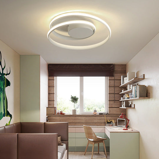 Simple LED Ceiling Light: Aluminum Seamless Curve Flushmount for Bedroom