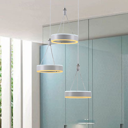 Silver Minimalist Acrylic Pendant Cluster Ceiling Light - Elegant Dining Room Decoration