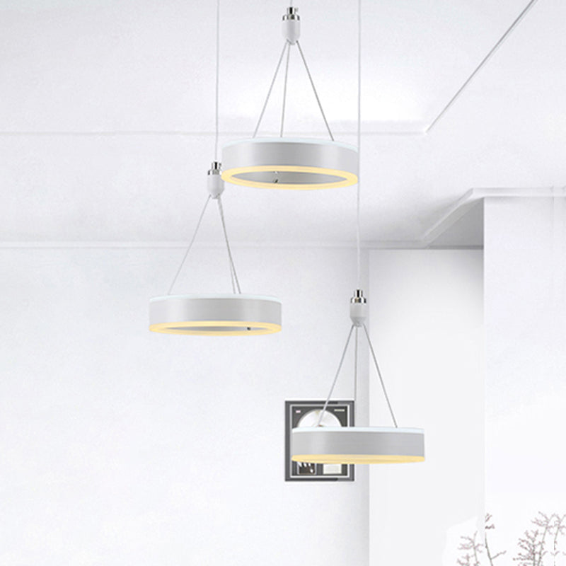 Silver Minimalist Acrylic Pendant Cluster Ceiling Light - Elegant Dining Room Decoration