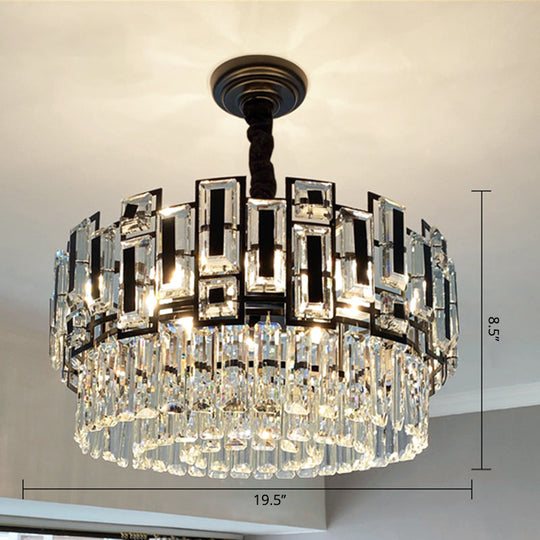 Modern K9 Crystal Pendant Chandelier - Multi-Layer Round Design For Living Room