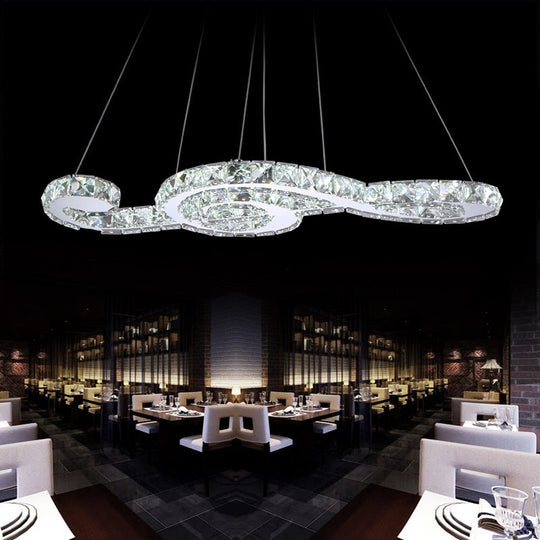 Musical Note Pendant LED Chandelier - Sparkling Crystal Design for Fashion Stores