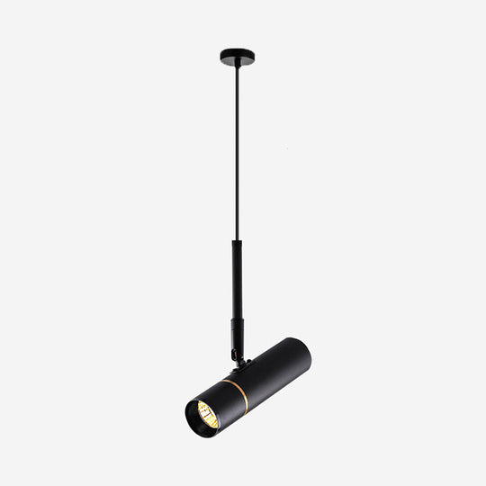 Black Metal Bedside Pendant Light: Simplicity Tube Led Suspension Lamp / Polygon