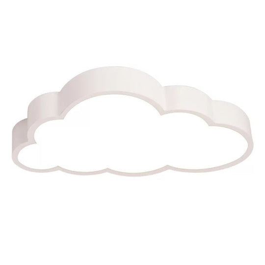 Kids Room Cartoon Led Acrylic Cloud Flushmount Ceiling Lamp White / 19.5