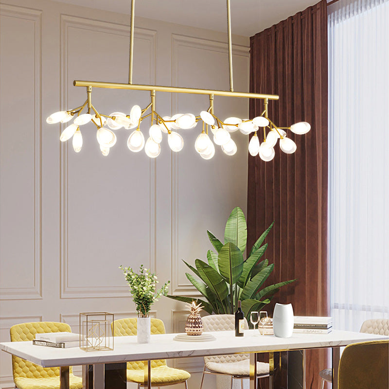 Acrylic Island Lighting Fixture: Simplicity Design With 36 Bulbs - Perfect For Dining Rooms!