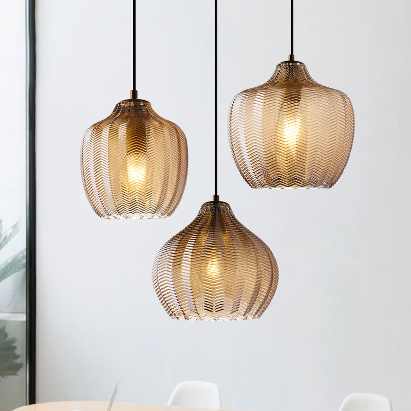 Grumium - Nordic Style Wavy Glass Pendant Ceiling Light - Dining Room DÃ©cor