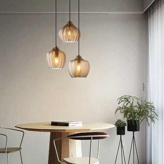 Grumium - Nordic Style Wavy Glass Pendant Ceiling Light - Dining Room DÃ©cor