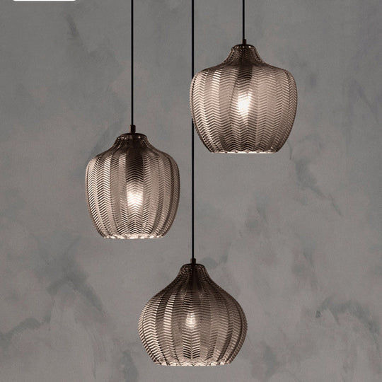 Nordic Style Wavy Glass Pendant Ceiling Light For Dining Room