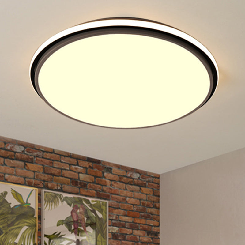 Modern Circular Flush Mount Led Fixture White/Warm Light Acrylic Design - 12/16/19.5 Wide