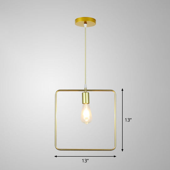 Gold Metal Cage Pendant Ceiling Light - Nordic Design, 1 Bulb, Dining Room Suspension