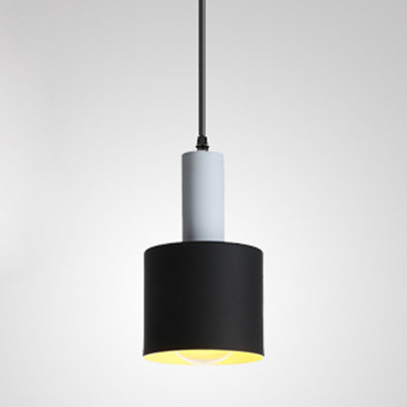 Nordic Style Single Suspension Metal Shaded Pendulum Light - Perfect For Dining Room Lighting Black