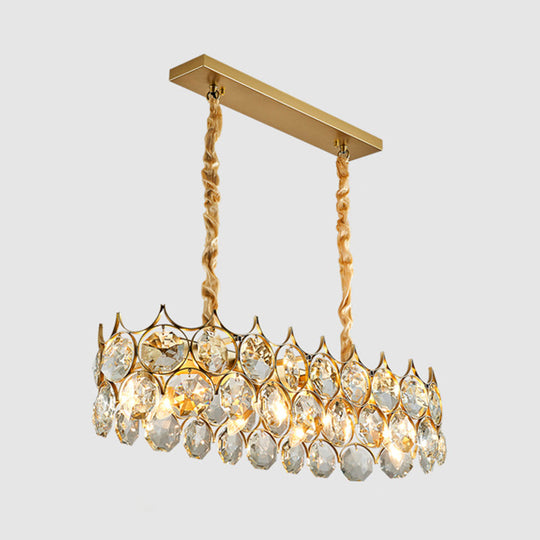 Postmodern Beveled Cut Crystal Chandelier Pendant Light - Elegant Hanging Lamp For Living Room