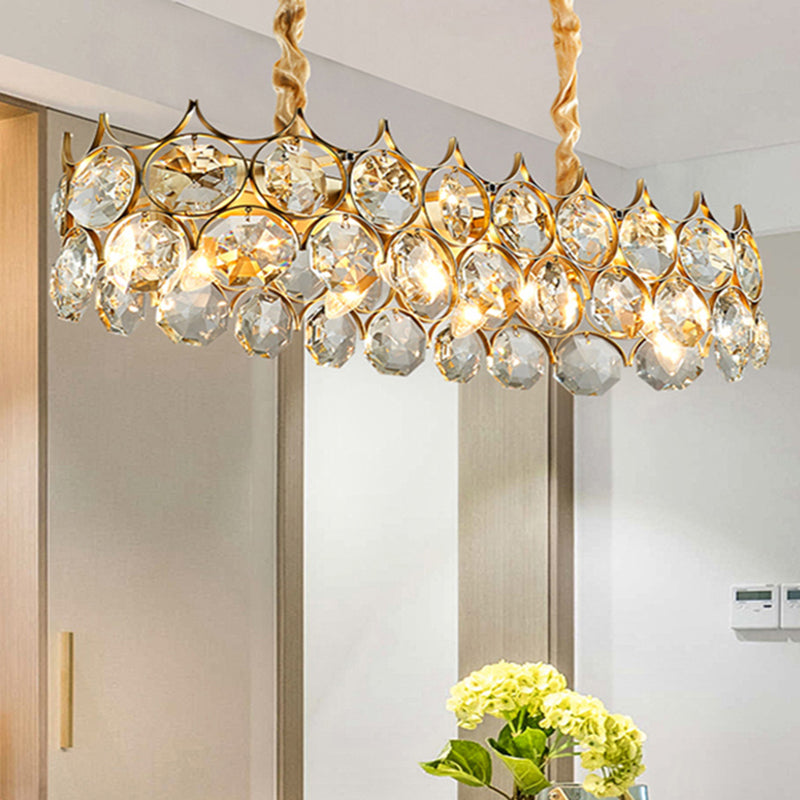 Postmodern Beveled Cut Crystal Chandelier Pendant Light - Elegant Hanging Lamp For Living Room