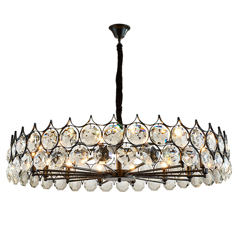 Postmodern Beveled Cut Crystal Chandelier Pendant Light - Elegant Hanging Lamp For Living Room