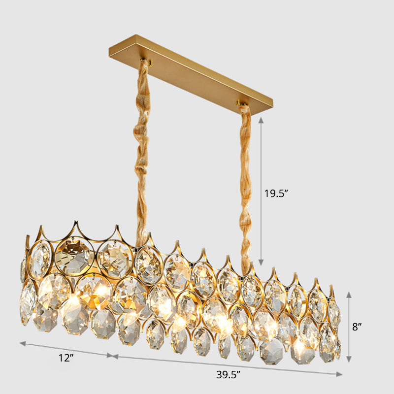 Postmodern Beveled Cut Crystal Chandelier Pendant Light - Elegant Hanging Lamp For Living Room