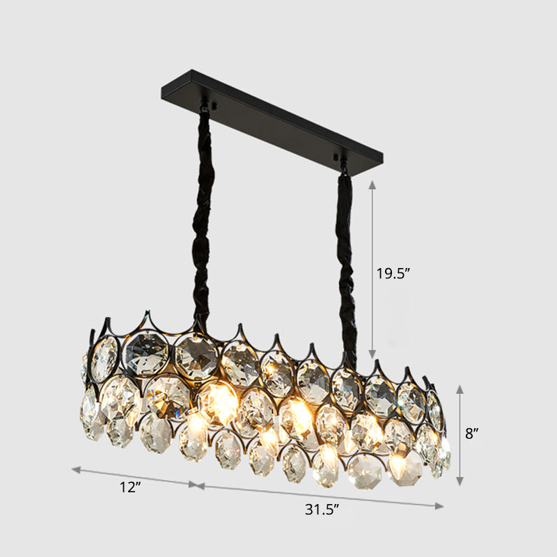 Postmodern Beveled Cut Crystal Chandelier Pendant Light - Elegant Hanging Lamp For Living Room