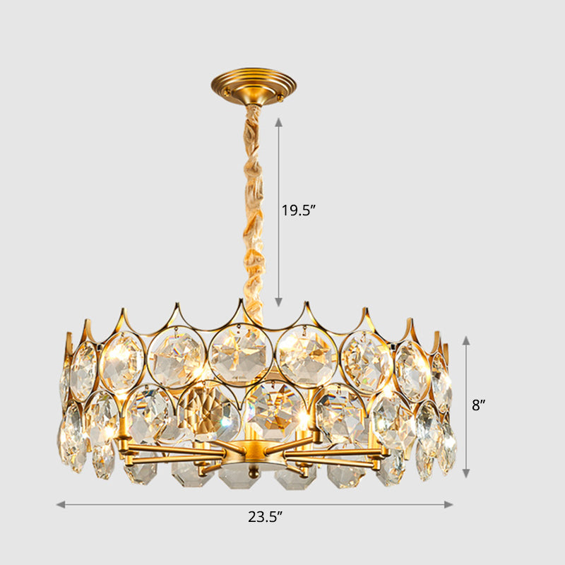 Postmodern Beveled Cut Crystal Chandelier Pendant Light - Elegant Hanging Lamp For Living Room