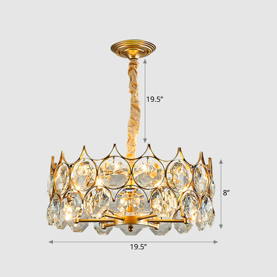 Postmodern Beveled Cut Crystal Chandelier Pendant Light - Elegant Hanging Lamp For Living Room