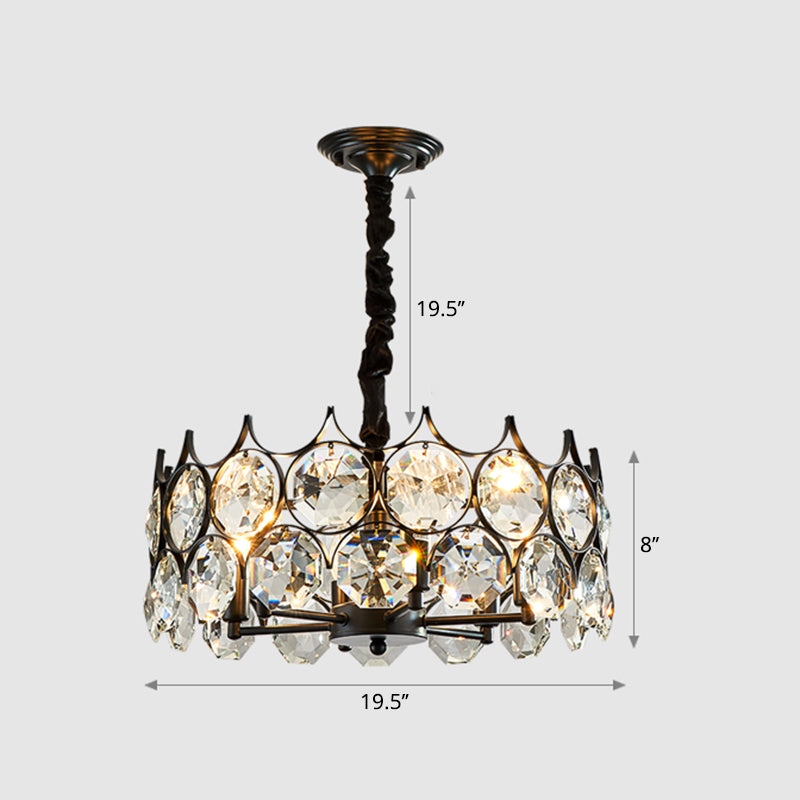 Postmodern Beveled Cut Crystal Chandelier Pendant Light - Elegant Hanging Lamp For Living Room