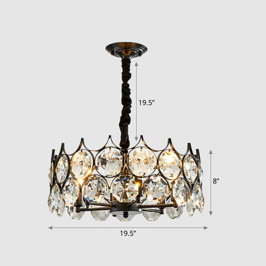 Postmodern Beveled Cut Crystal Chandelier Pendant Light - Elegant Hanging Lamp For Living Room