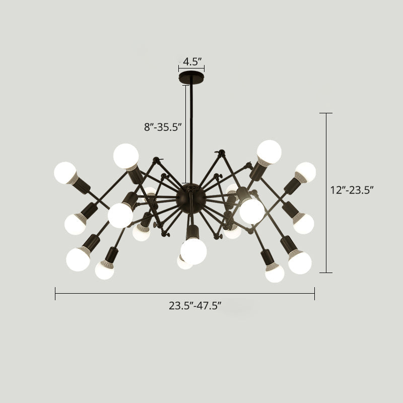 Spider Metal Chandelier: Modern Industrial Pendant Lighting For Clothing Shops And Commercial Spaces