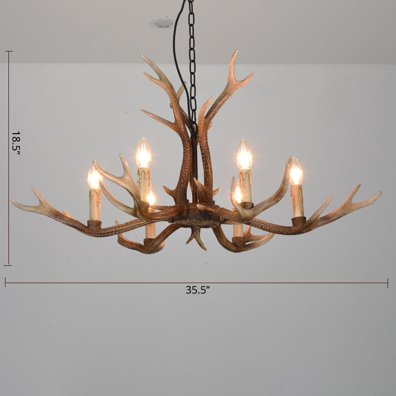 Antler Chandelier: Resin Countryside Living Room Lighting