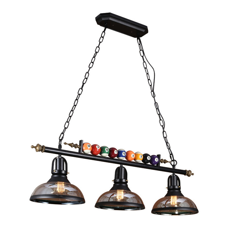 Industrial Style Black Metal Billiard Light Pendant For Restaurant Island