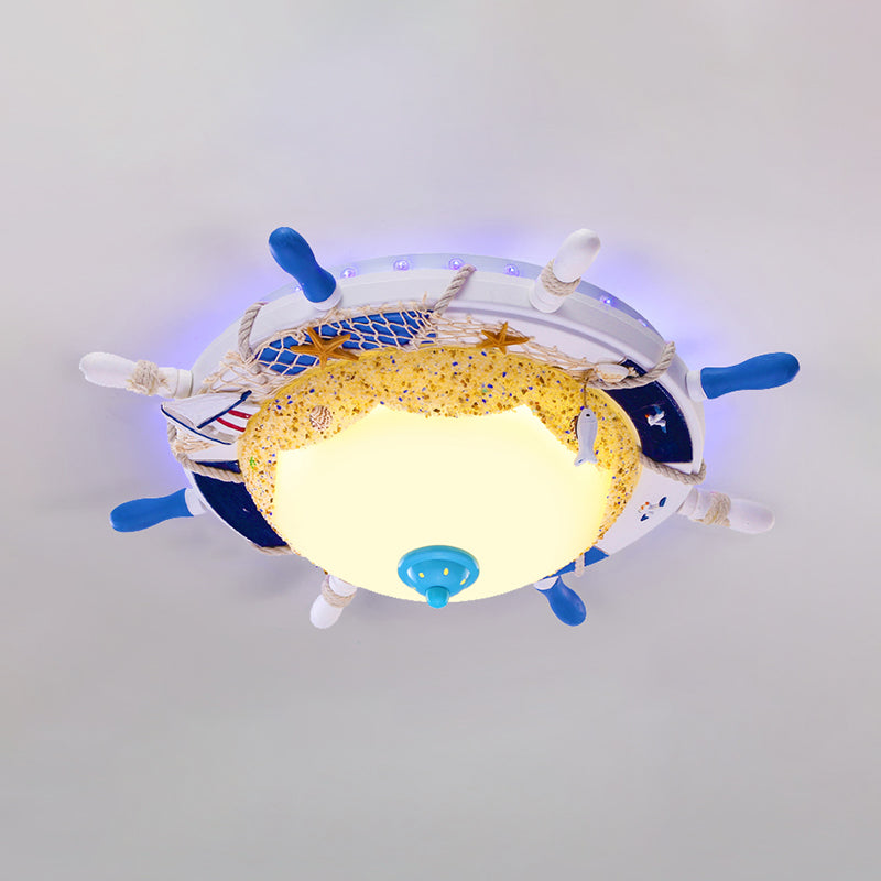 Modern Led Flush Mount Ceiling Light For Childs Mediterranean-Style Bedroom