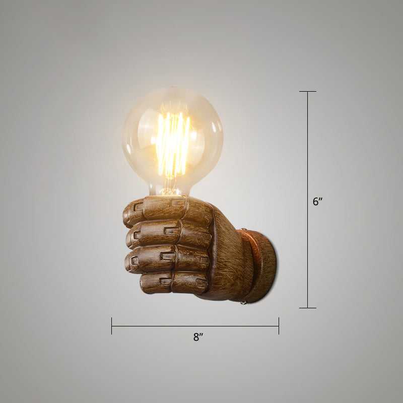 Unique Fist Wall Sconce - Stylish Resin Artistic Corridor Lighting