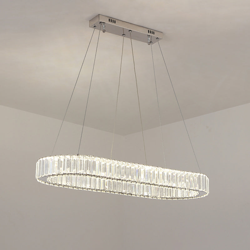 Sleek Led Suspension Lamp With Optical K9 Crystal - Perfect For Restaurants And Islands