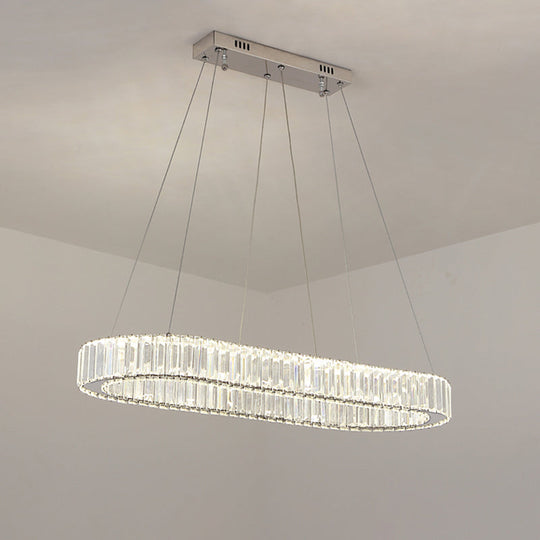 Sleek Led Suspension Lamp With Optical K9 Crystal - Perfect For Restaurants And Islands