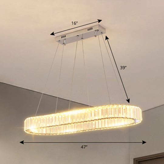 Sleek Led Suspension Lamp With Optical K9 Crystal - Perfect For Restaurants And Islands