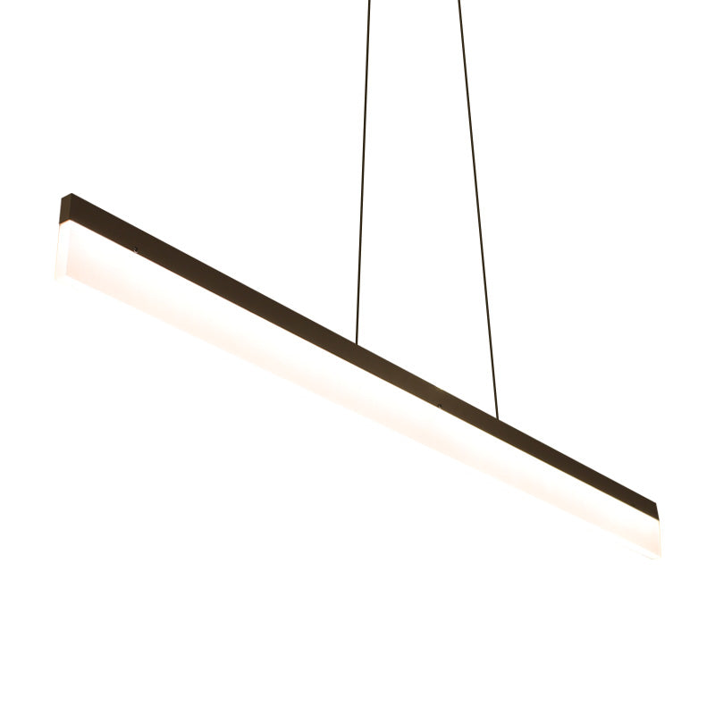 Modern Led Coffee Suspension Lamp For Restaurants - Acrylic Bar Shaped Island Light Fixture